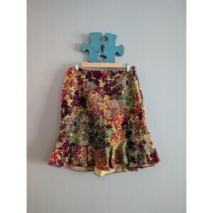 Anthropologie Odille 3 tier midi velvet skirt whimsigoth fairycore cottagecore